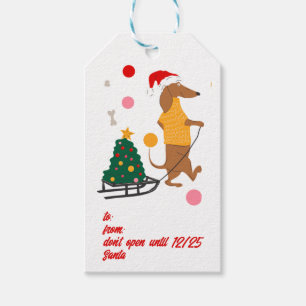 Dackel Dackel Winnie Dog Welpe Weihnachten Geschenkanhänger