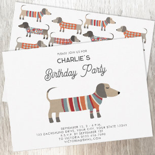 Dackel Dackel Wurst Hund Geburtstagsparty Einladung