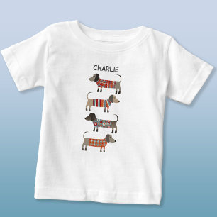 Dackel Dackel Wurst Hund Personalisiert Baby T-shirt