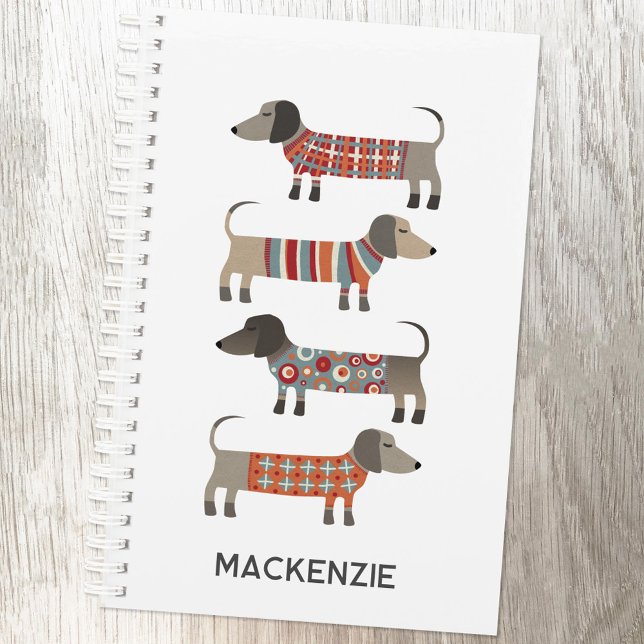 Dackel Dackel Wurst Hund Personalisiert Planer (Personalized custom name fun Dachshund Wiener Sausage Dog planner for animal lovers)