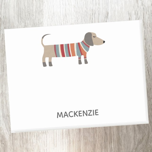 Dackel Dackel Wurst Hund Personalisiert Post-it Klebezettel (Dachshund Wiener or Sausage Dog personalized fun Post It sticky notes)