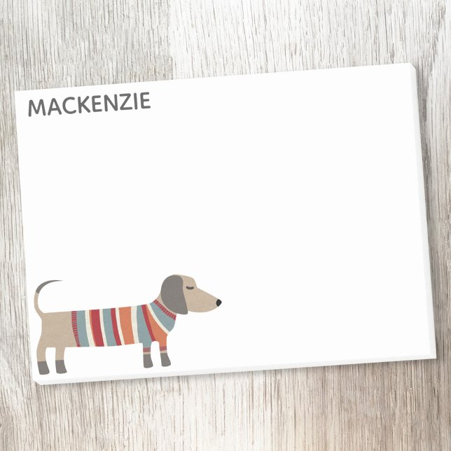 Dackel Dackel Wurst Hund Personalisiert Post-it Klebezettel (Fun personalized name Dachshund Wiener Sausage Dog Post It notes)