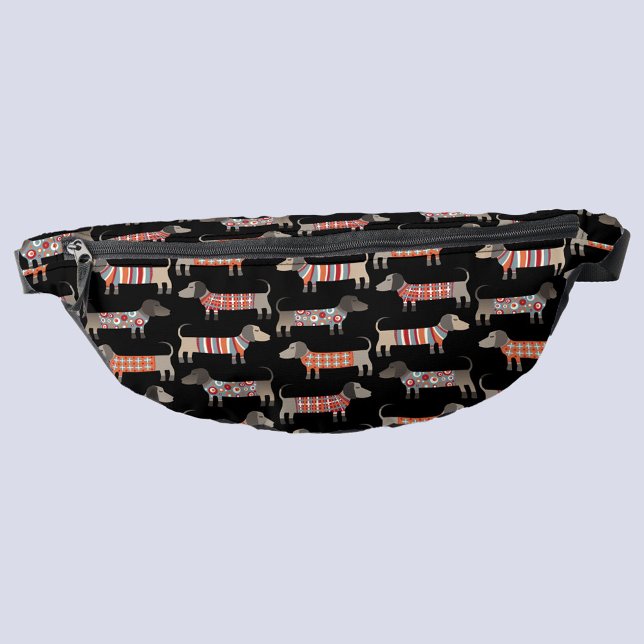 Dackel Dackel Wursthund Bauchtasche (Dachshund Wiener Sausage Dog fun pattern fanny pack)