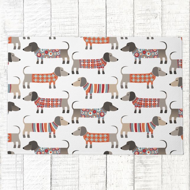Dackel Dackel Wursthund Fußmatte (Dachshund Wiener Sausage Dog fun doormat)