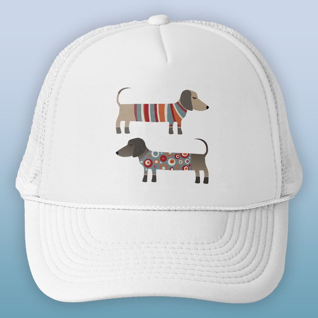 Dackel Dackel Wursthund Truckerkappe (Dachshund Wiener Sausage Dog trucker hat)