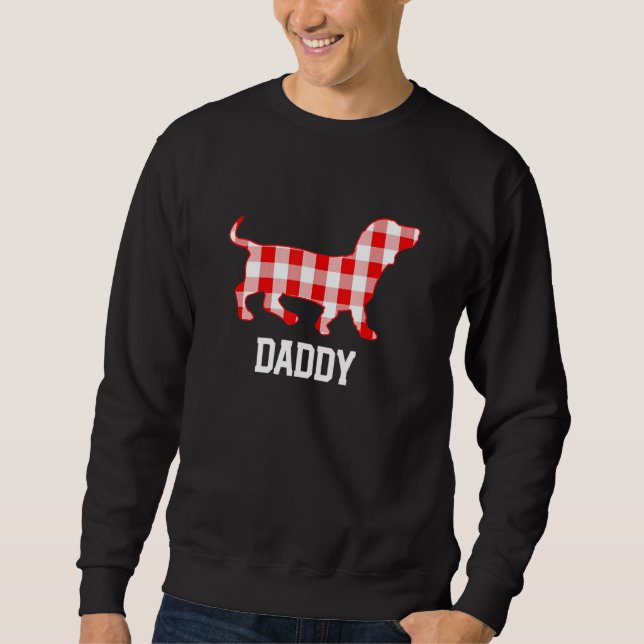 Dackel Daddy Mens Würstchen Dog Kariert Pajama Sweatshirt (Vorderseite)