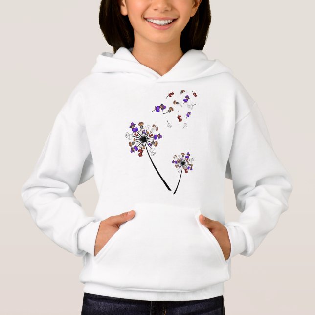 Dackel Dandelion Blume Halloween Kostümideen Hoodie (Vorderseite)