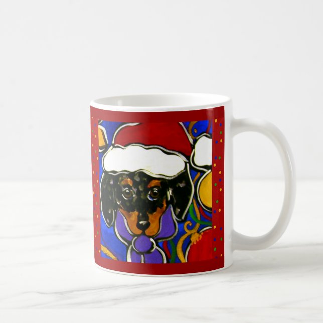 Dackel Dappel Weihnachten Tasse (Rechts)