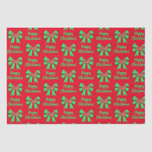 Dackel Daxie Christmas Dog & Bow Red Seidenpapier (Vorderseite)