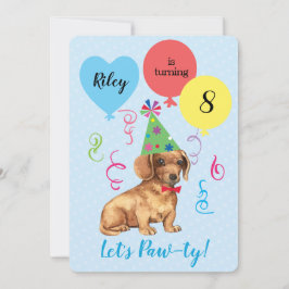 Dackel der Geburtstagsfeiertage Einladung