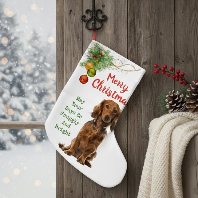 Dackel der langhaarigen Liebe Kleiner Weihnachtsstrumpf (Dachshund Christmas Stocking)