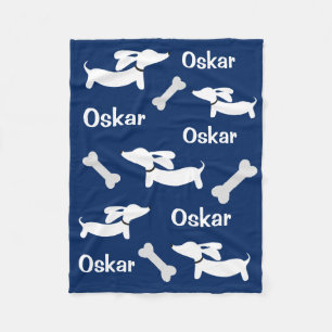 Dackel der Navy Dackel Dog Blanket Fleecedecke