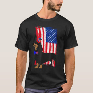 Dackel der niedlichen Dackel Hunde Dackel Flag T-Shirt