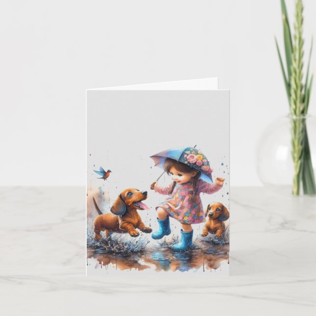 Dackel der Regentage (zum Download) Karte (Vorderseite)