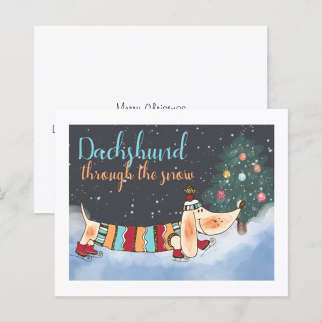 DACKEL DES HAUSHALTS durch den Schnee (Vorne/Hinten)