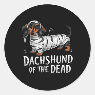 Dackel des toten Halloween-Mummy-Hundes Runder Aufkleber