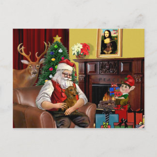 Dackel des Weihnachtsmanns (b/r) Feiertagspostkarte