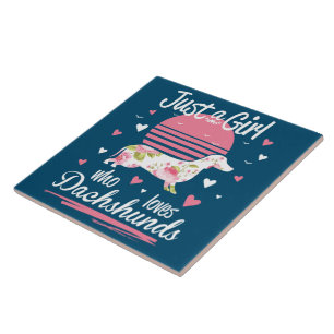 Dackel Design, nur ein Mädchen, das Dackeln Lieben Fliese