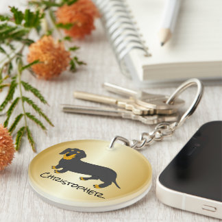 Dackel Design Personalisiert Schlüsselanhänger