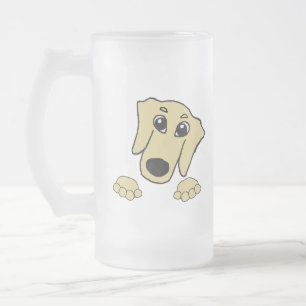 Dackel, die Cartoon pinkelt Mattglas Bierglas