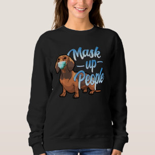 Dackel, die eine Maske trägt, trägt eine Maske Sweatshirt