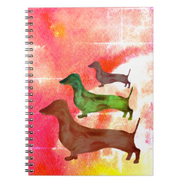 Dackel Dog Abstrakt Art Illustration Notebook Notizblock