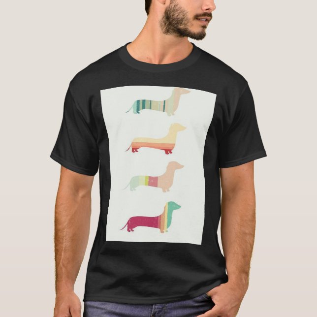 Dackel Dog Art Popart T-Shirt (Vorderseite)