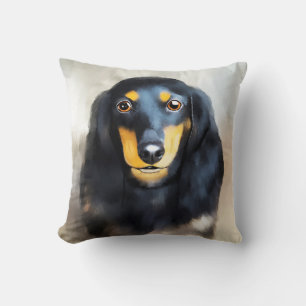 Dackel Dog Art Portrait Kissen
