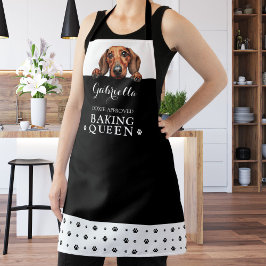 Dackel Dog Backen Queen Schwarz-weiß Custom Schürze