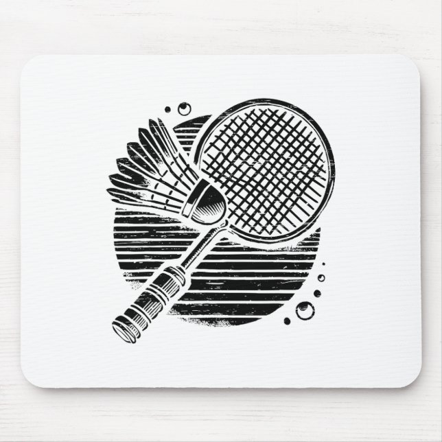 Dackel Dog Badminton Player Shuttle Mousepad (Vorne)