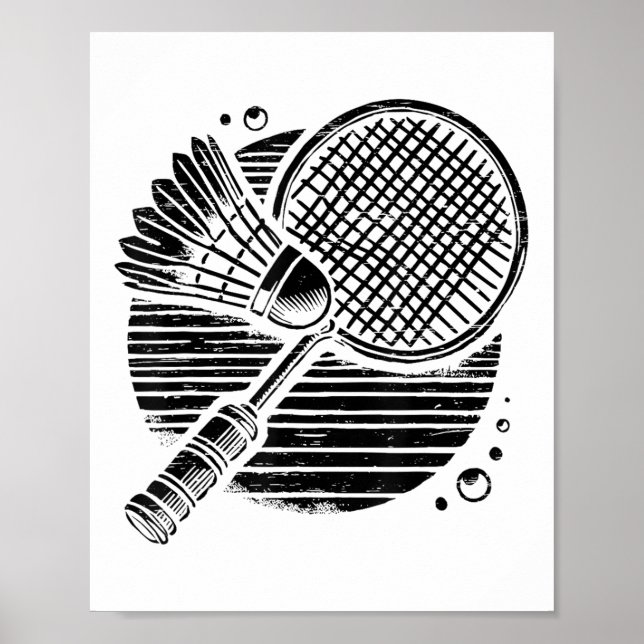 Dackel Dog Badminton Player Shuttle Poster (Vorne)