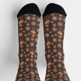 Dackel Dog Braun Retro Custom Socken