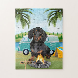 Dackel Dog Camping Puzzle