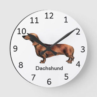 Dackel Dog Clock Runde Wanduhr