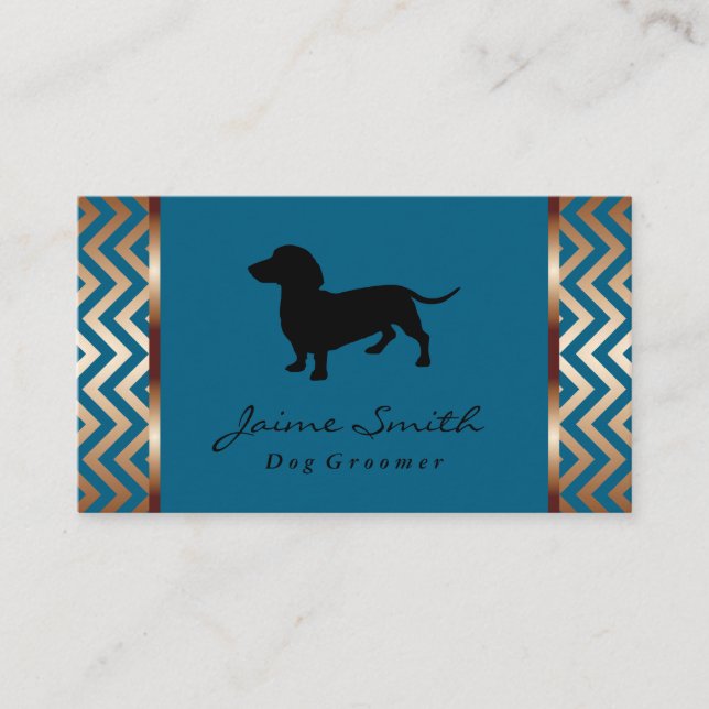 Dackel | Dog Groomer Visitenkarte (Vorderseite)