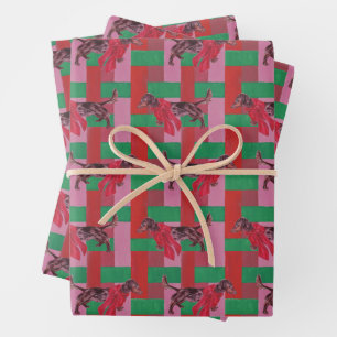 Dackel Dog Holiday Wrapping Paper Geschenkpapier Set