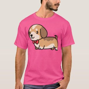 Dackel Dog Kawaii Bow Krawatte Mama Vater Kinder T-Shirt