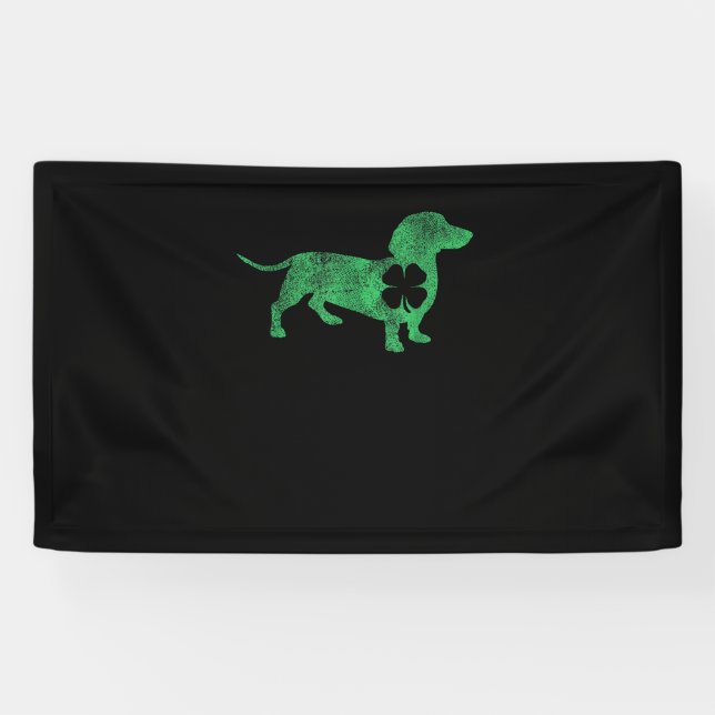 Dackel Dog Kleeblatt St. Patrick's Day Saint Pad Banner (Horizontal)