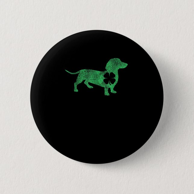 Dackel Dog Kleeblatt St. Patrick's Day Saint Pad Button (Vorderseite)
