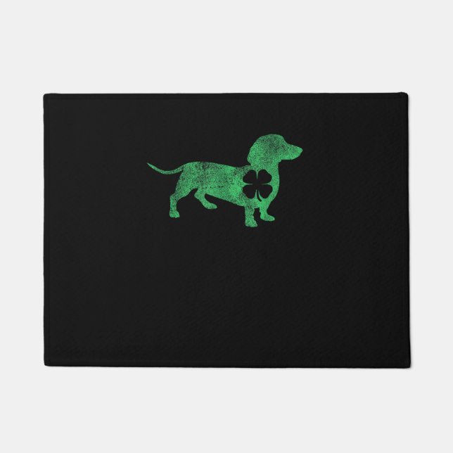 Dackel Dog Kleeblatt St. Patrick's Day Saint Pad Fußmatte (Vorderseite)