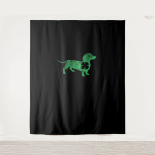 Dackel Dog Kleeblatt St. Patrick's Day Saint Pad Wandteppich