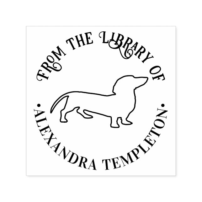 Dackel Dog Line Art Library Name Permastempel (Design)