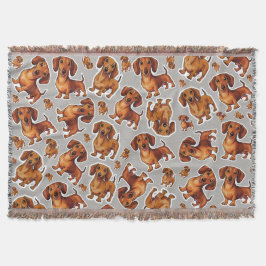 Dackel Dog Muster Fleece Blanket Decke