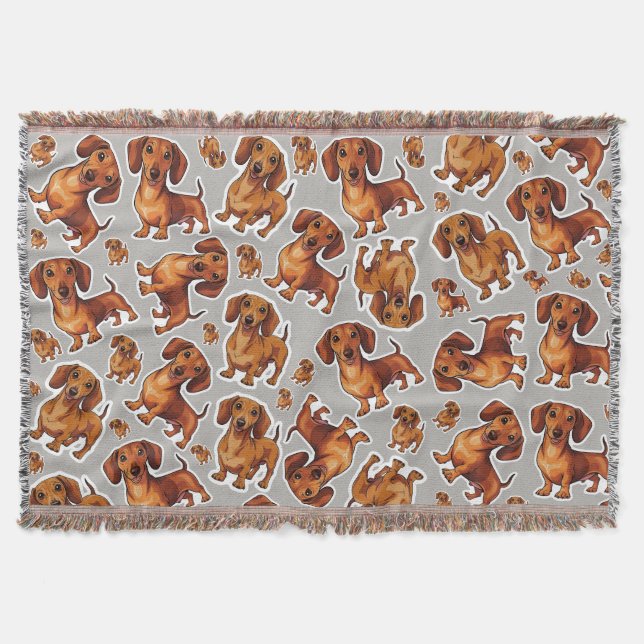Dackel Dog Muster Fleece Blanket Decke (Vorderseite)