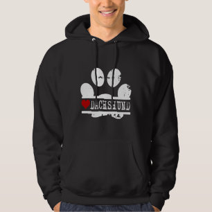 Dackel Dog Paw Print Hoodie