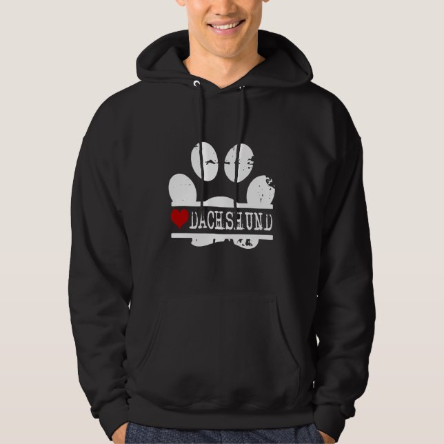 Dackel Dog Paw Print Hoodie (Vorderseite)