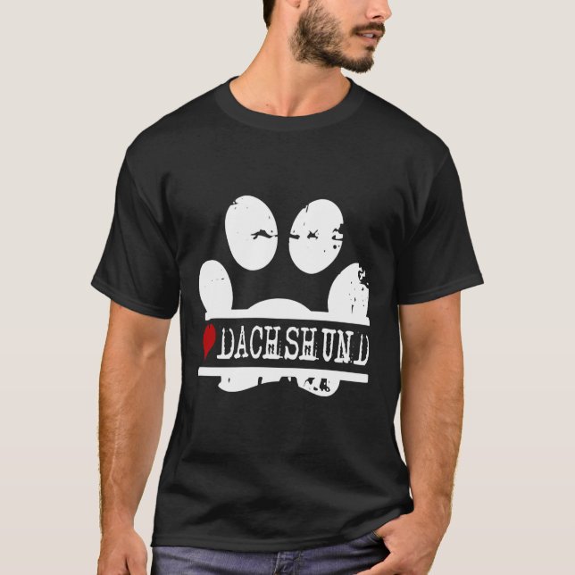 Dackel Dog Paw Print T-Shirt (Vorderseite)