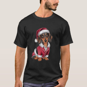 Dackel Dog Santa Christmas Funny Santa Dachshun T-Shirt