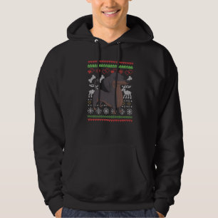 Dackel Dog Santa Claus Ugly Weihnachtsmuster X Hoodie