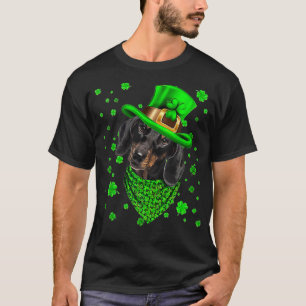 Dackel Dog St Patricks Day Dog Hat Kleeblatt T-Shirt